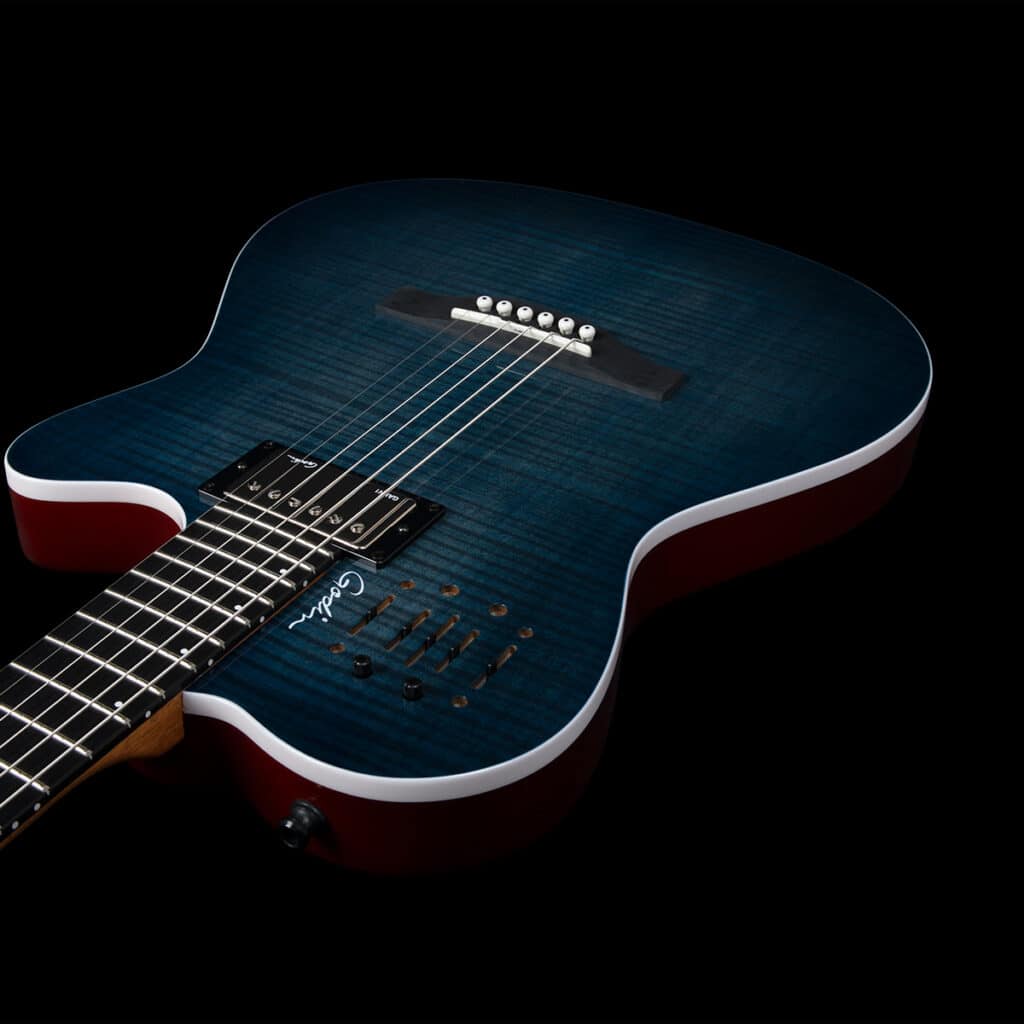 Đàn Guitar Điện Godin A6 Ultra Denim Blue Flame - Việt Music