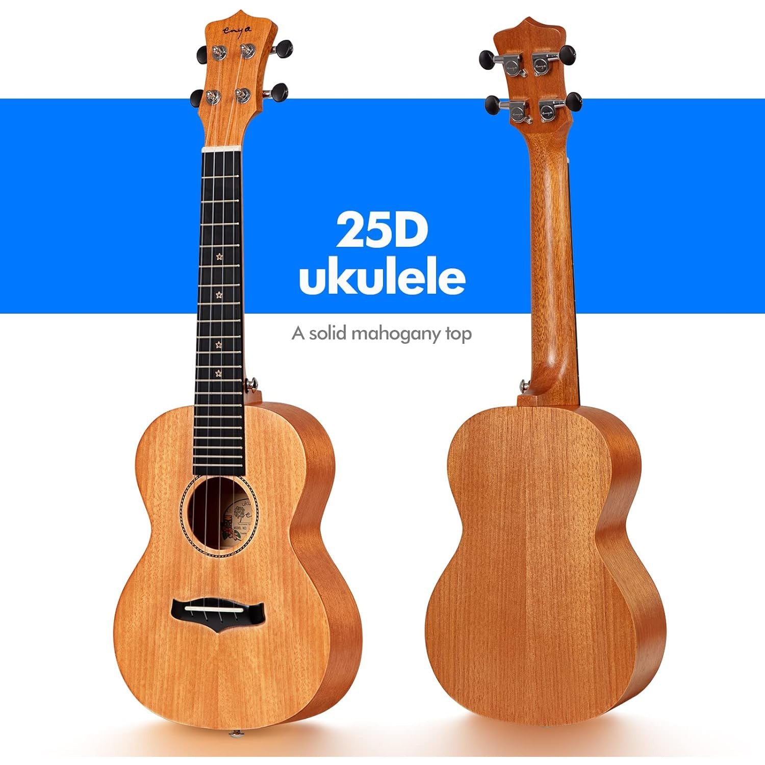 Đàn Ukulele Soprano Enya 25D Solid Mahogany - Việt Music