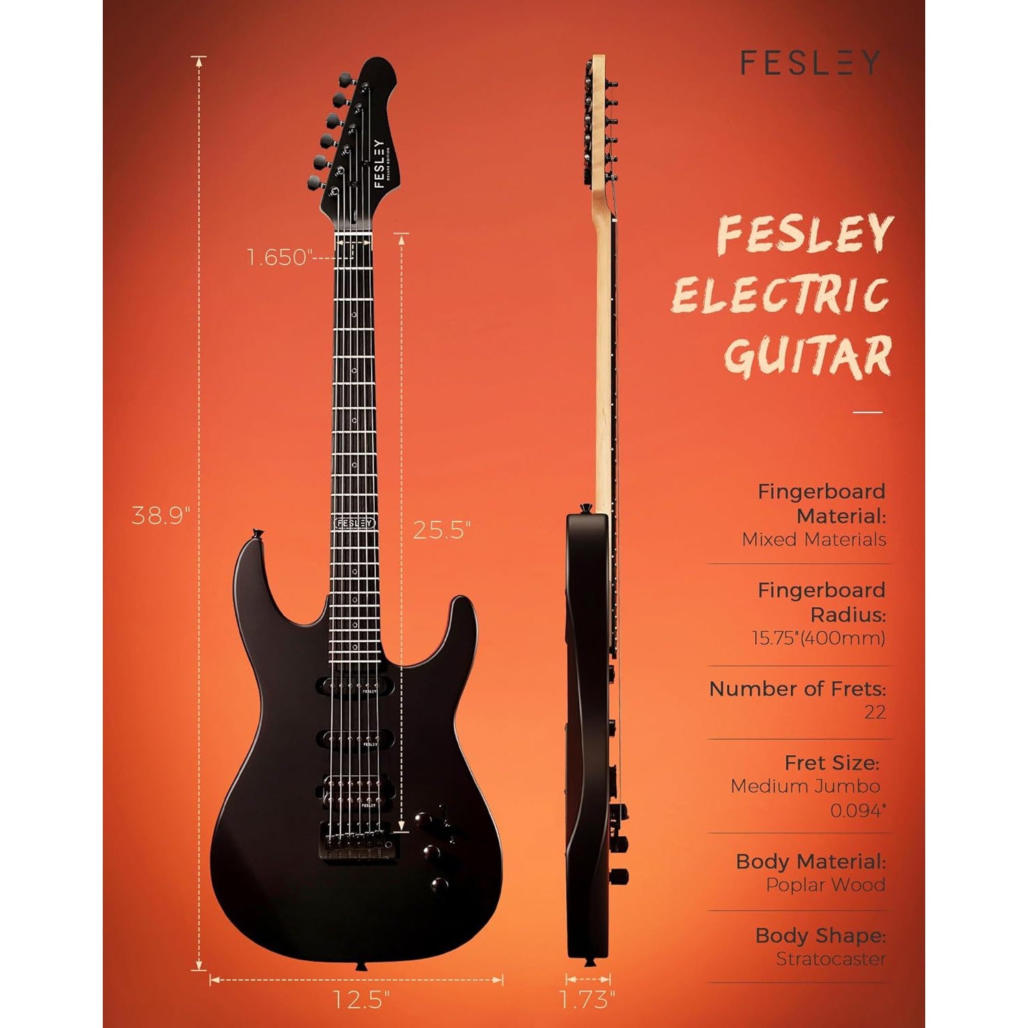 Đàn Guitar Điện Fesley FST400M HSS, Mixed Fingerboard - Việt Music