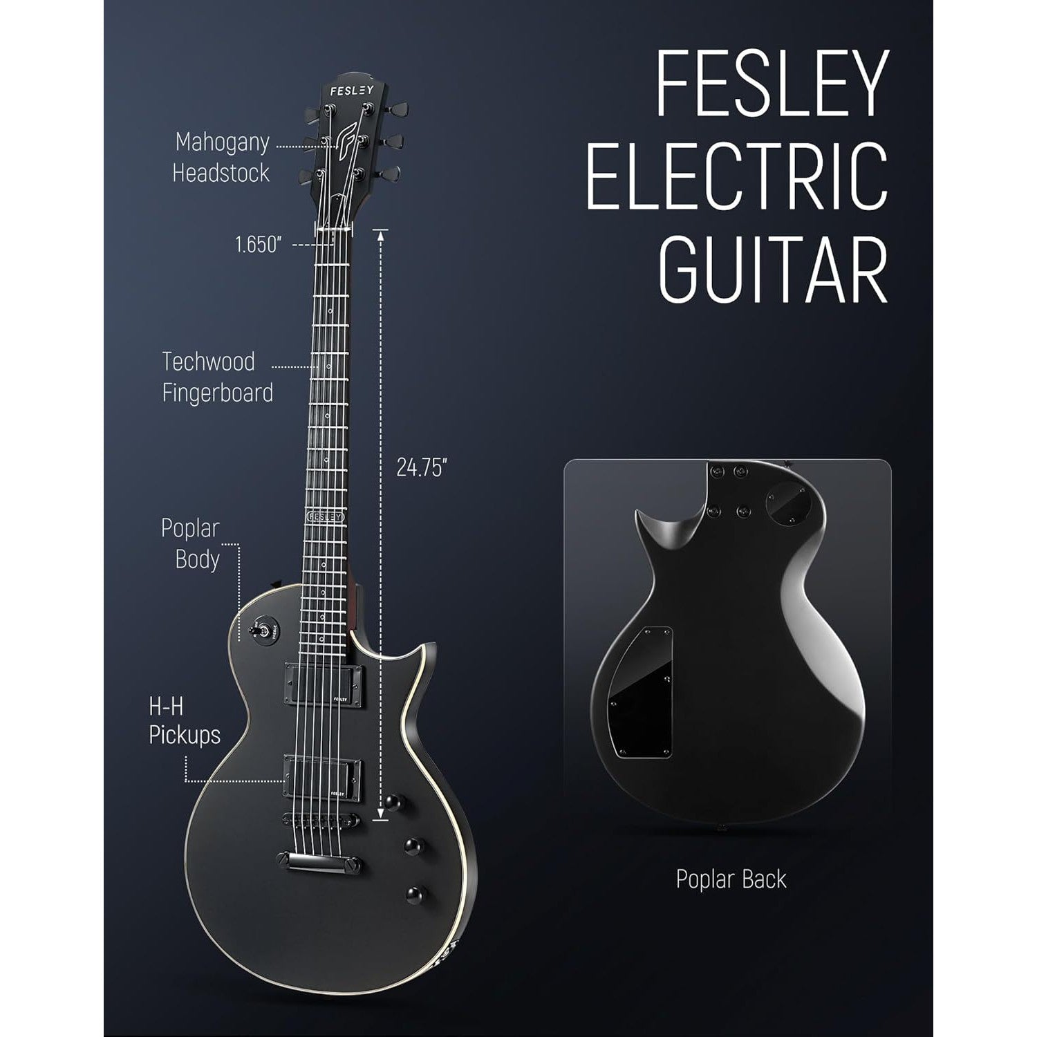 Đàn Guitar Điện Fesley FLP350 HH, Techwood Fingerboard - Việt Music