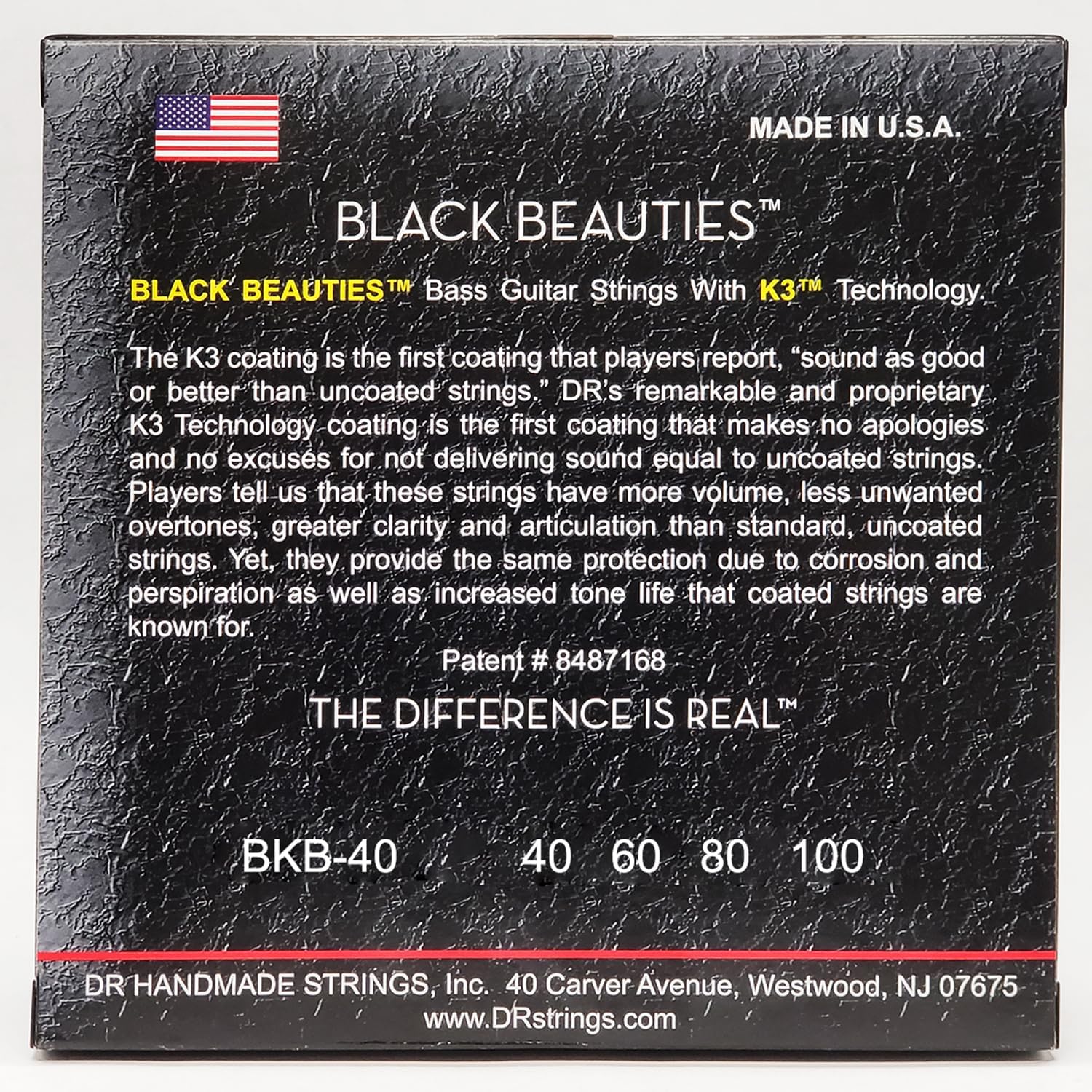 Dây Đàn Guitar Bass DR Strings BKB-40 Black Beauties Coated Steel - Việt Music