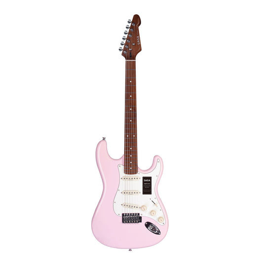 Đàn Guitar Điện Saga SMF1314 Stratocaster SSS, Maple Fingerboard, Pink - Việt Music