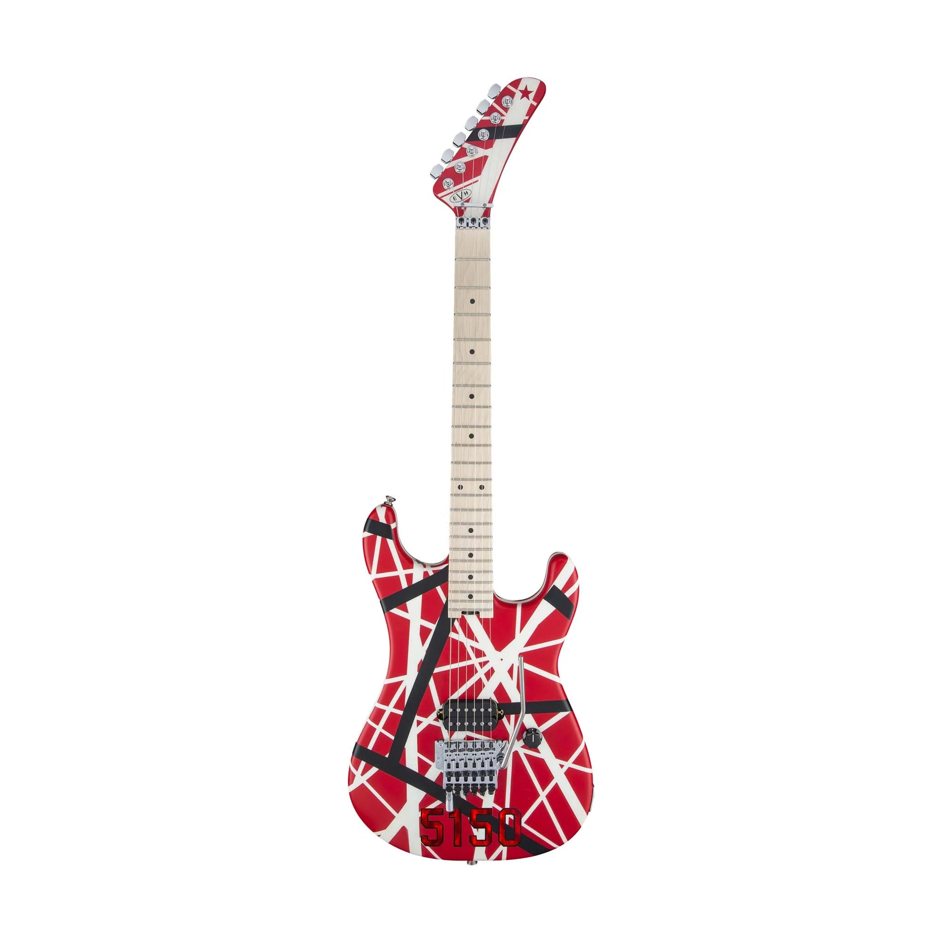 Đàn Guitar Điện EVH Striped Series 5150 H, Maple Fingerboard, Red Black White Stripes - Việt Music