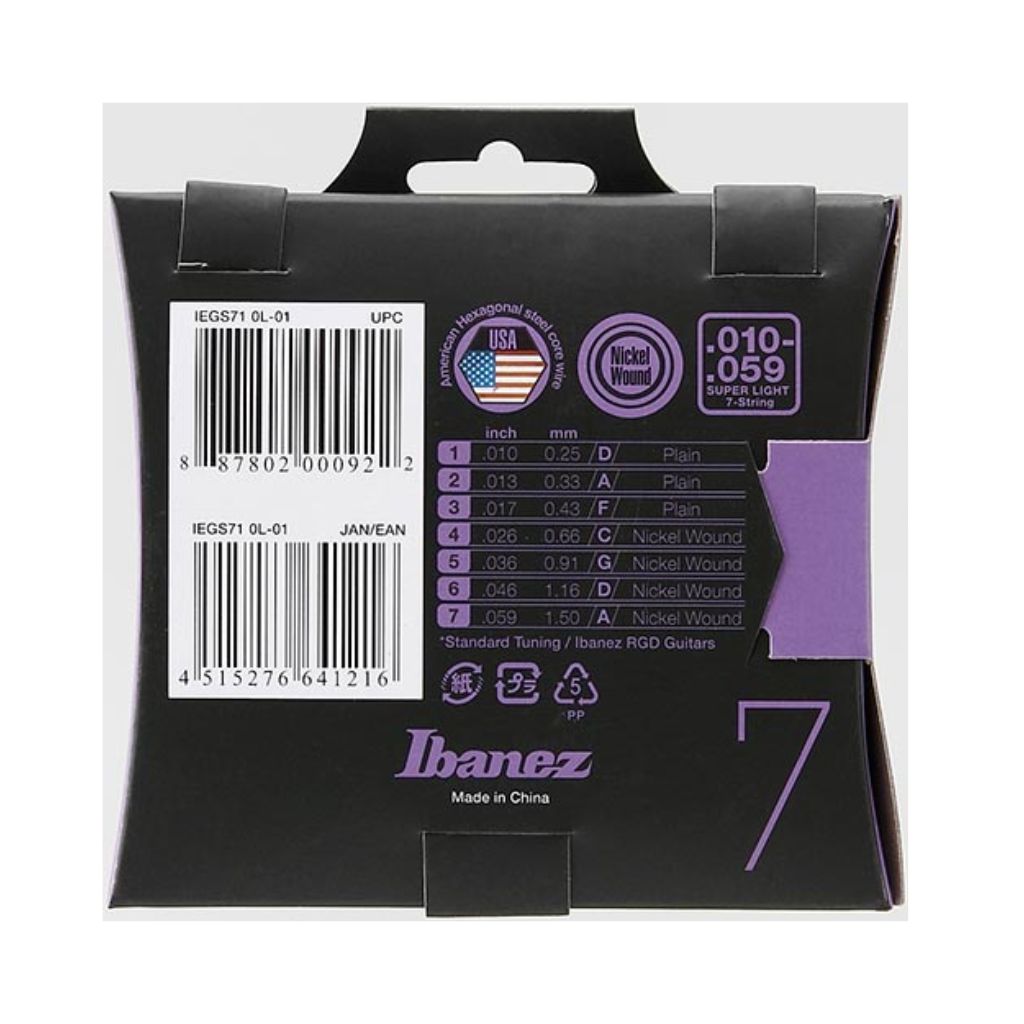 Dây Đàn Guitar Điện Ibanez IEGS71 Nickel Wound - Việt Music