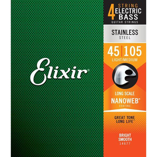 Dây Đàn Guitar Bass Elixir Stainless Steel Strings Nanoweb - Việt Music