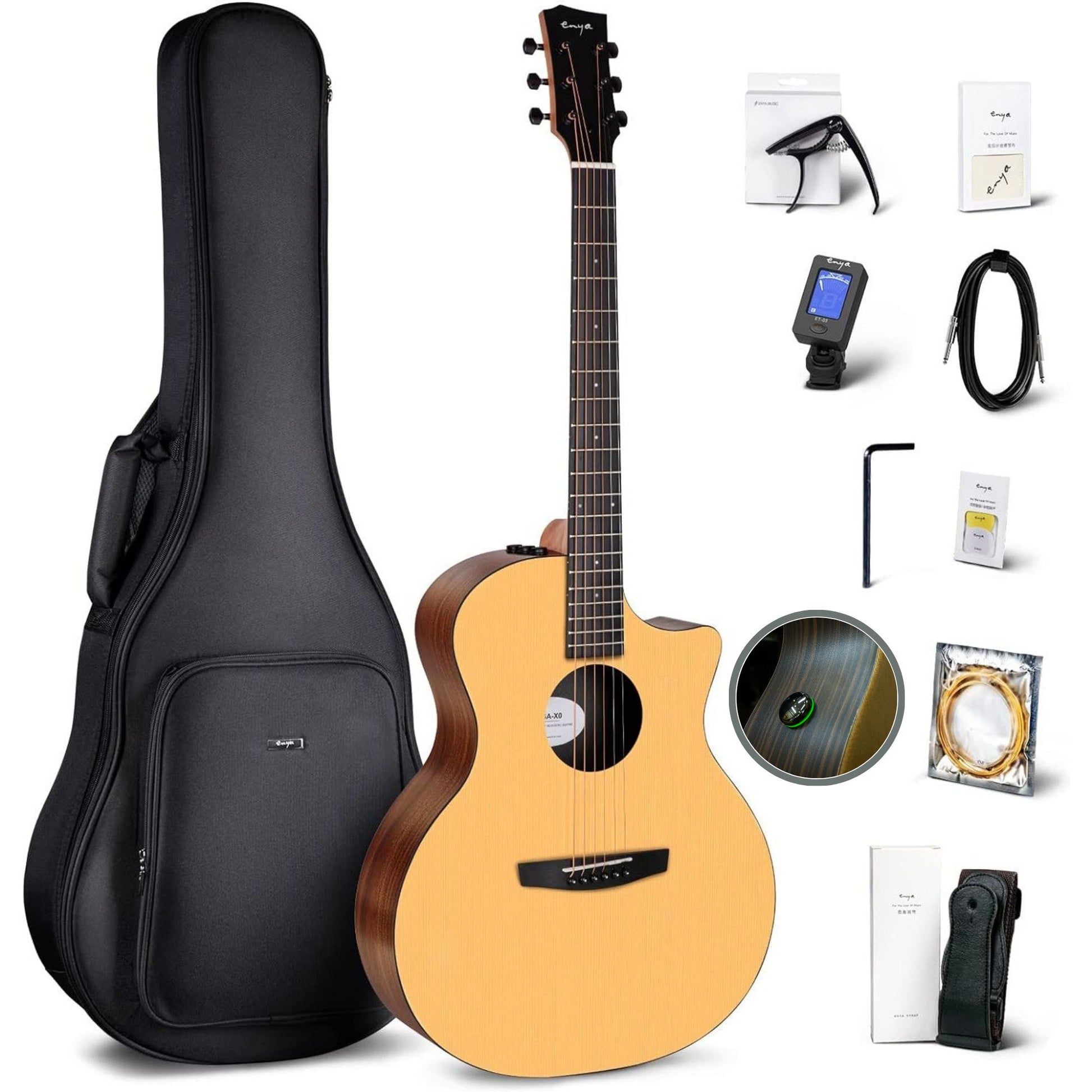 Đàn Guitar Acoustic Enya EGA-X0 Pro SP1 Acousticplus - Smart Guitar - Việt Music