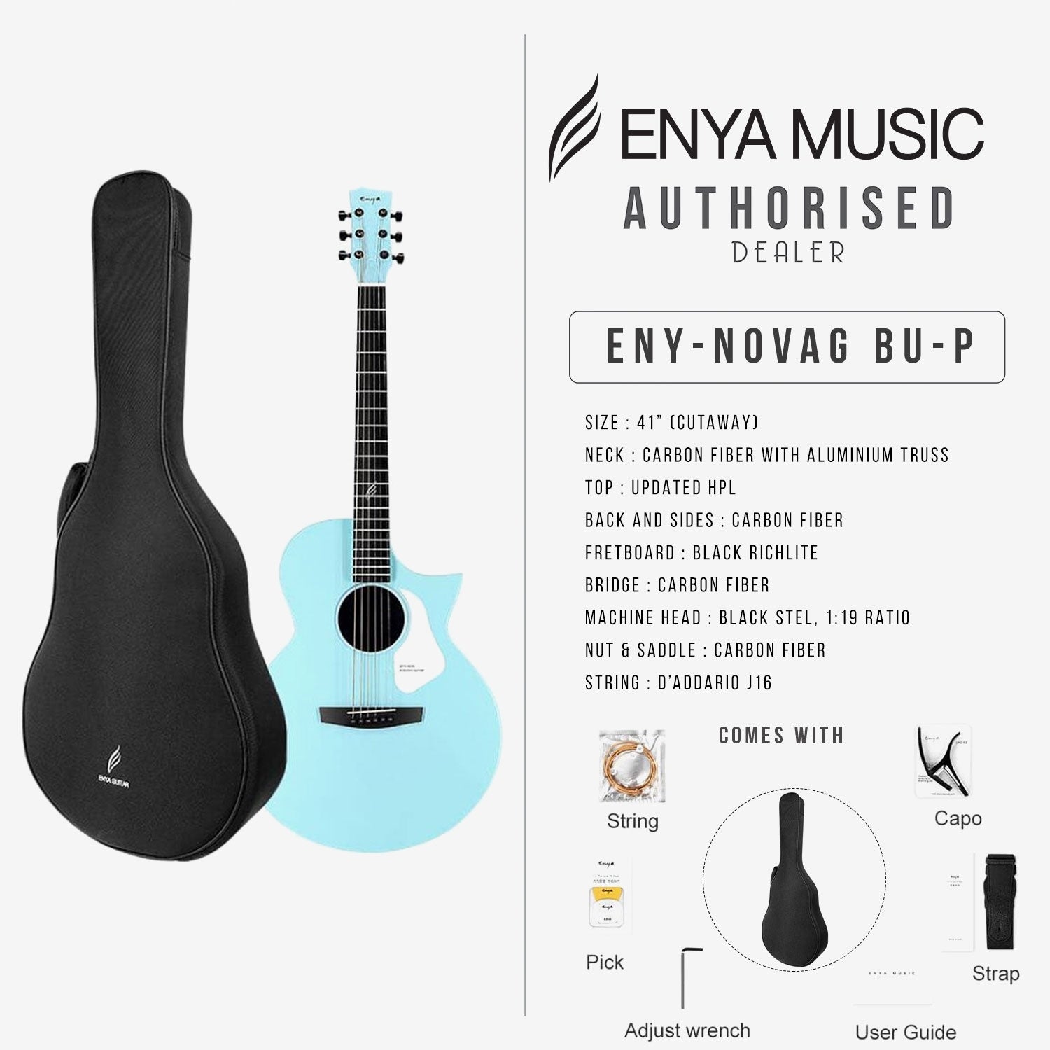 Đàn Guitar Acoustic Enya Nova G - Việt Music