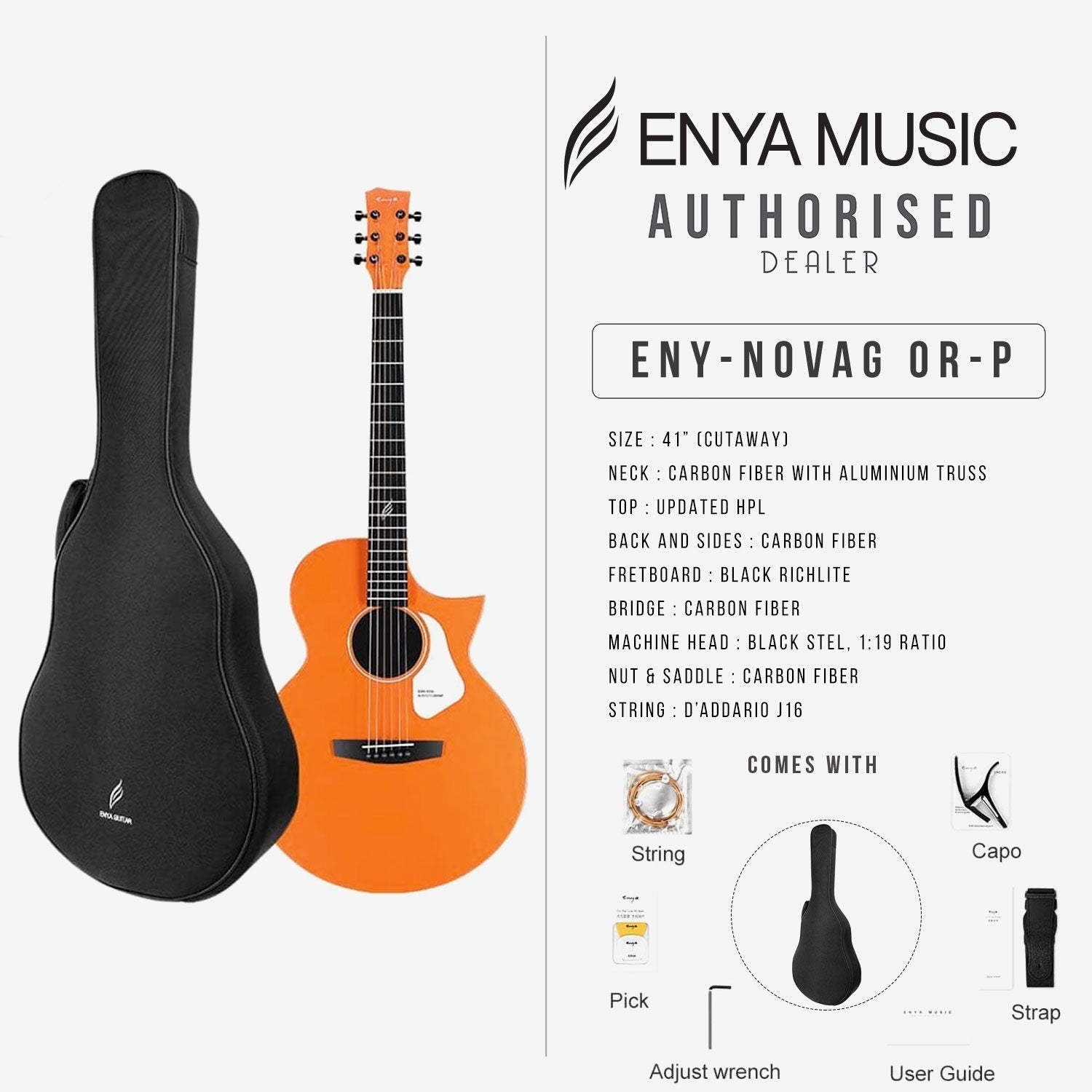 Đàn Guitar Acoustic Enya Nova G - Việt Music