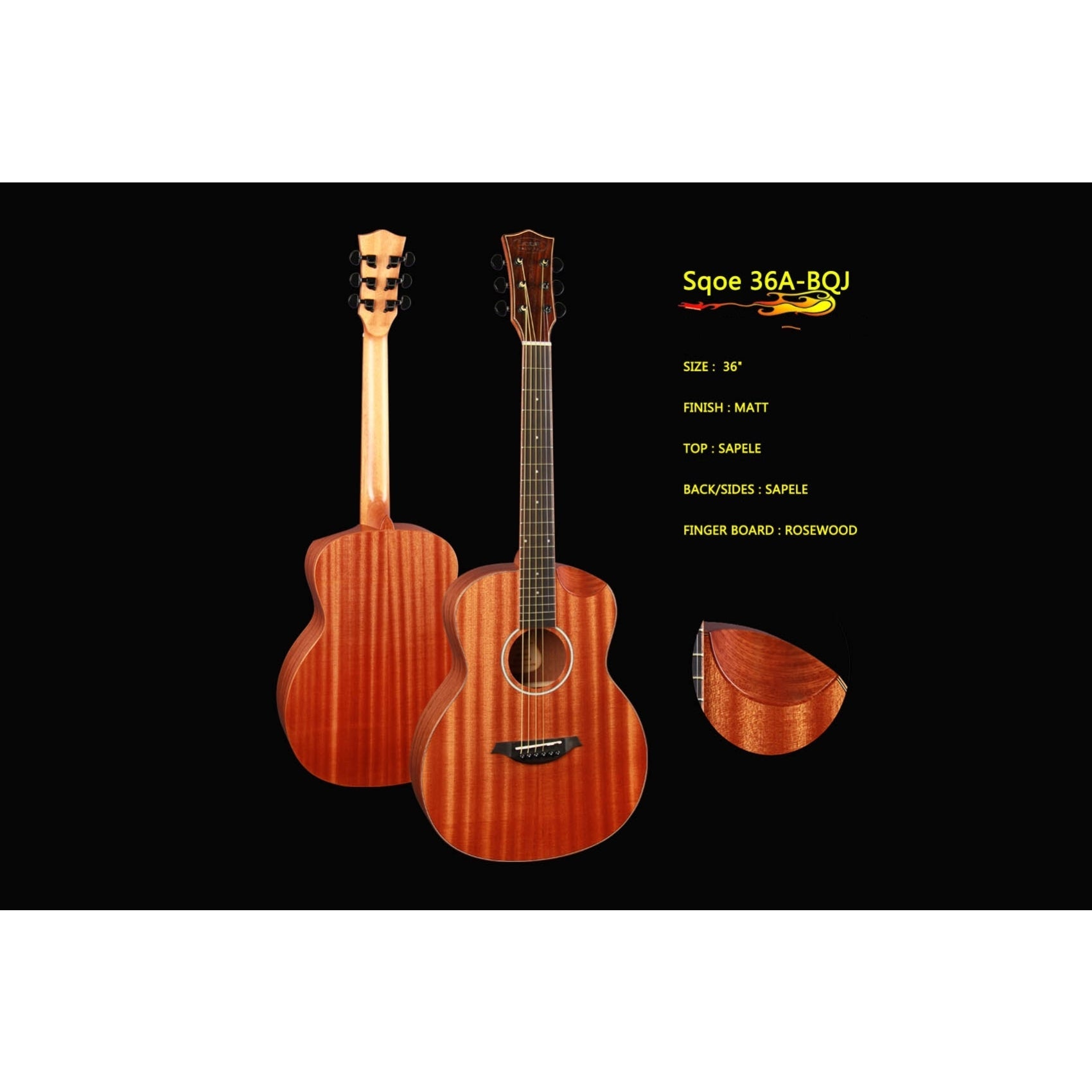 Đàn Guitar Acoustic Sqoe 36A-BQJ - Việt Music