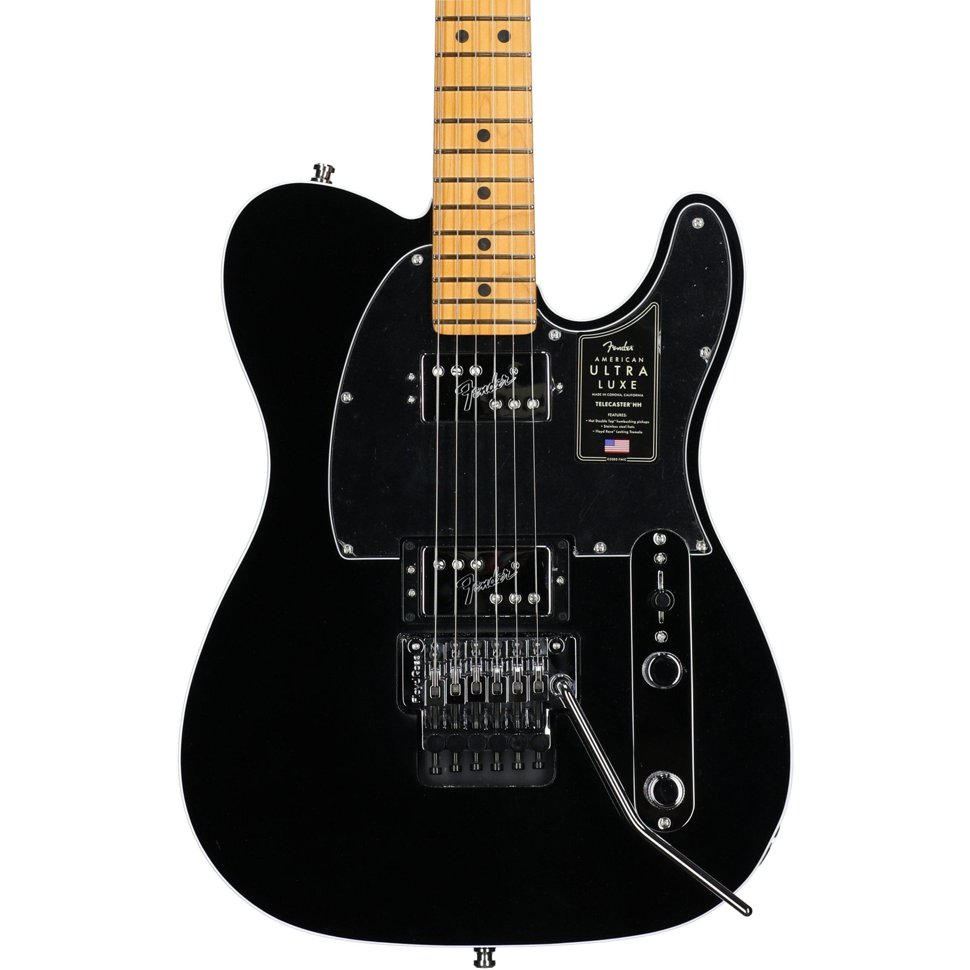 Đàn Guitar Điện Fender American Ultra Luxe Telecaster Floyd Rose HH, Maple Fingerboard, Mystic Black - Việt Music