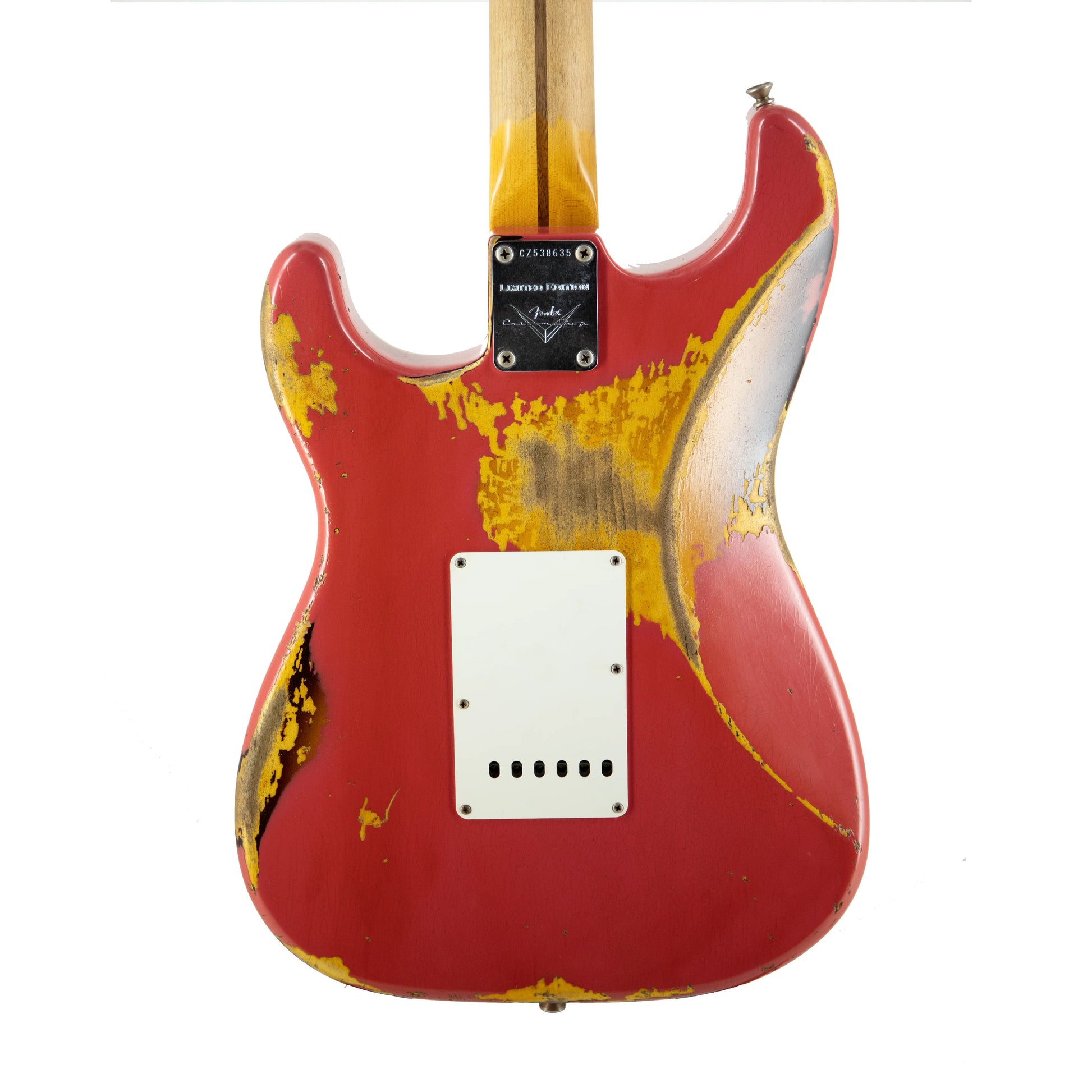 Đàn Guitar Điện Fender Custom Shop 2018 LTD NAMM 1956 Thinline Strat Heavy Relic SSS, Maple Fingerboard, Aged Coral Pink / 3-Tone Sunburst - Việt Music