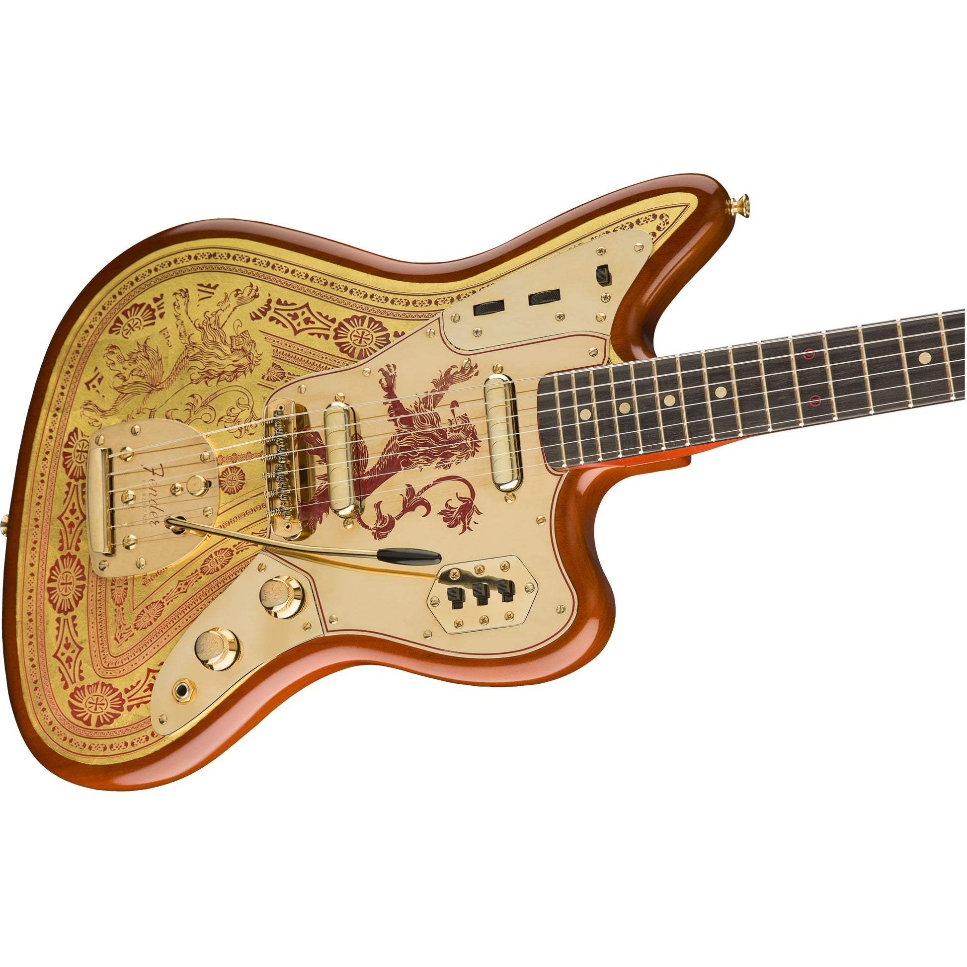 Đàn Guitar Điện Fender Custom Shop Game Of Thrones House Lannister Jaguar SS, Burnt Crimson And Lannister Gold - Việt Music