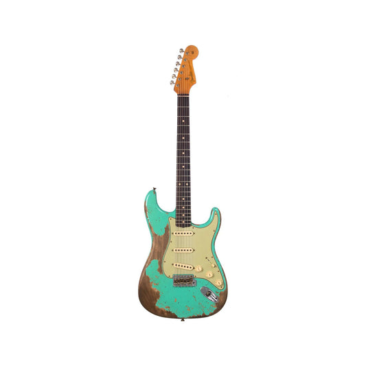 Đàn Guitar Điện Fender Custom Shop Ltd Ed 1960 Dual-Mag II Super Heavy Relic Stratocaster SSS, Rosewood Fingerboard, Aged Surf Green - Việt Music