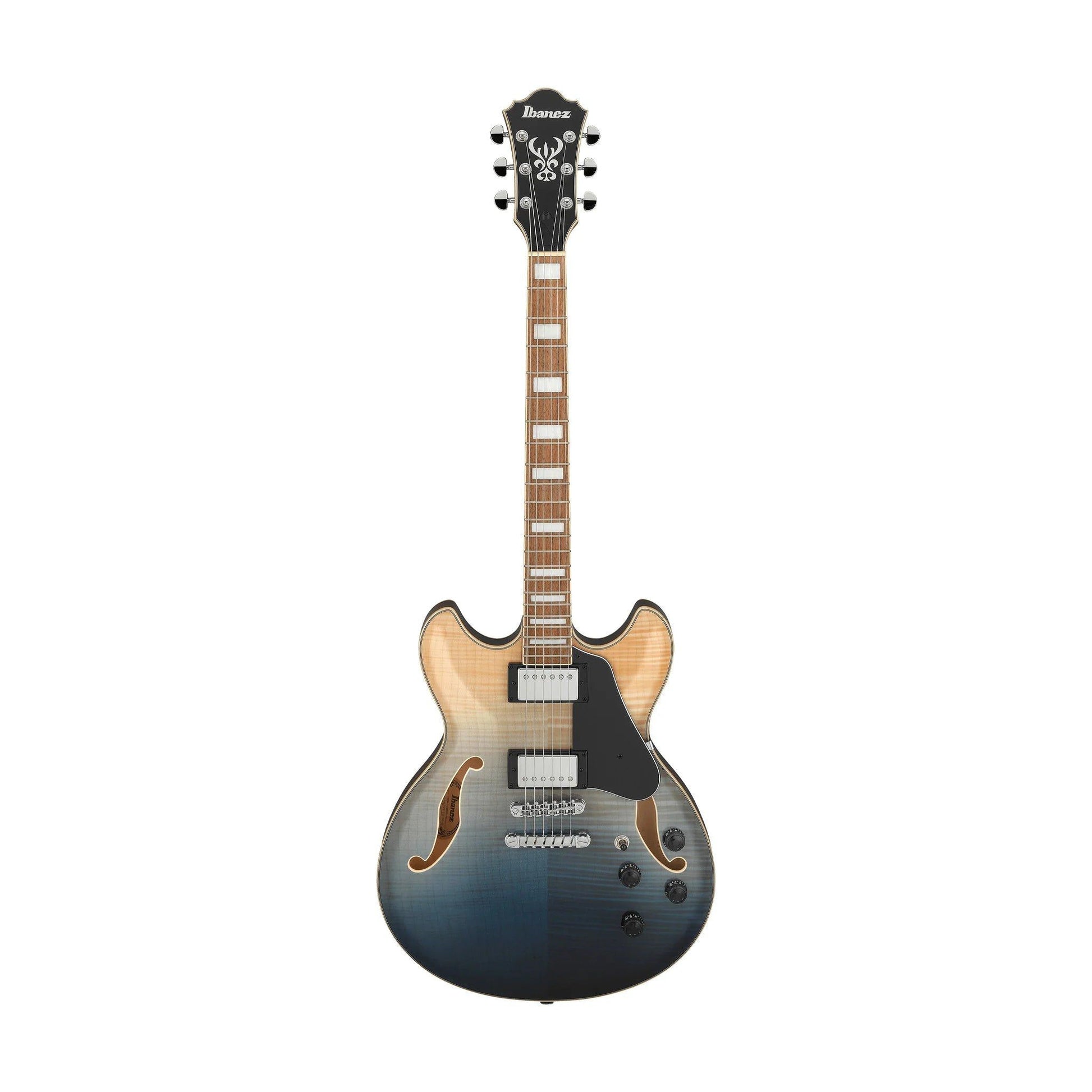 Đàn Guitar Điện Ibanez AS73FM-Artcore Semi-Hollow HH Bound Walnut Fingerboard, Transparent Indigo Fade - Việt Music