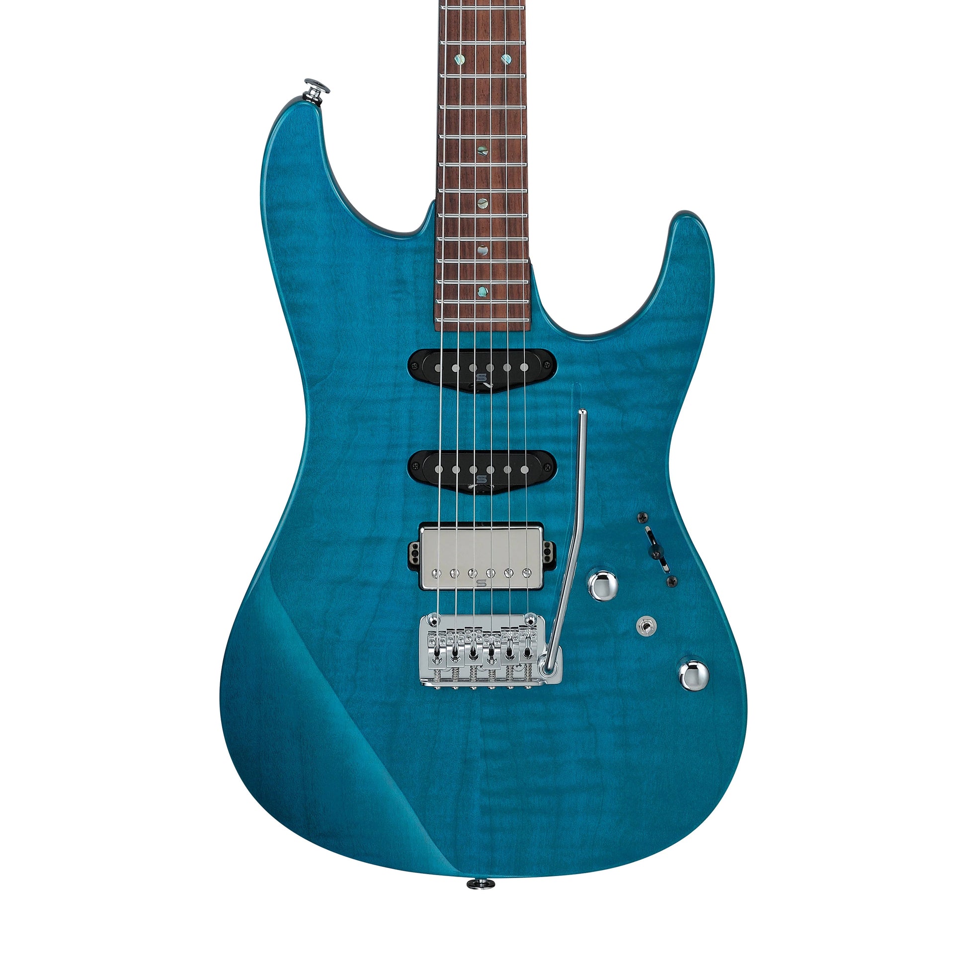 Đàn Guitar Điện Ibanez MMN1 - Martin Miller Signature HSS, Maple Fingerboard, Transparent Aqua - Việt Music