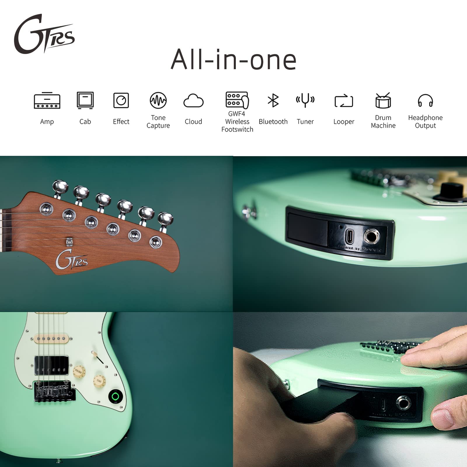 Đàn Guitar Điện Mooer GTRS S800 Surf Green - Việt Music