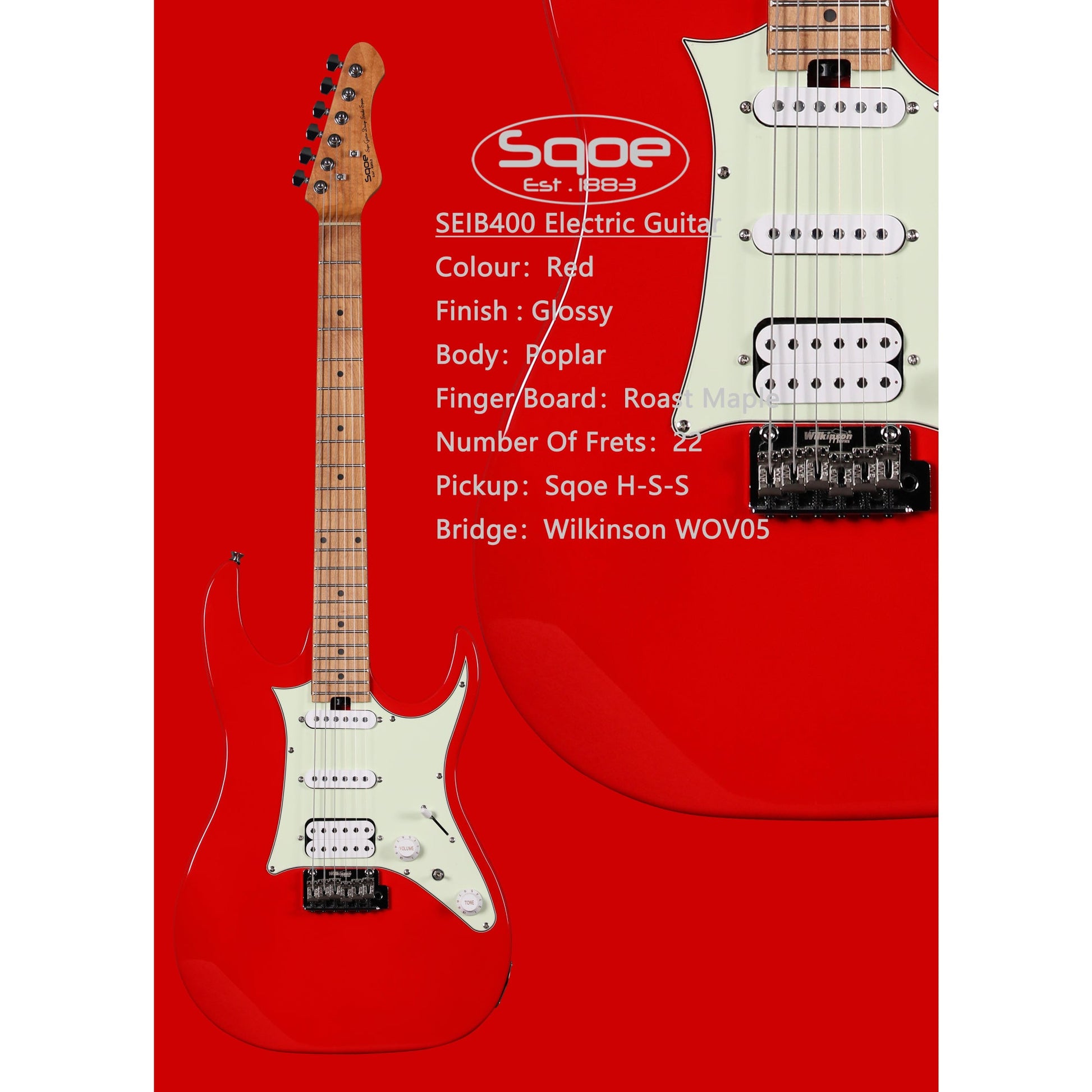 Đàn Guitar Điện Sqoe SEIB400 - Việt Music