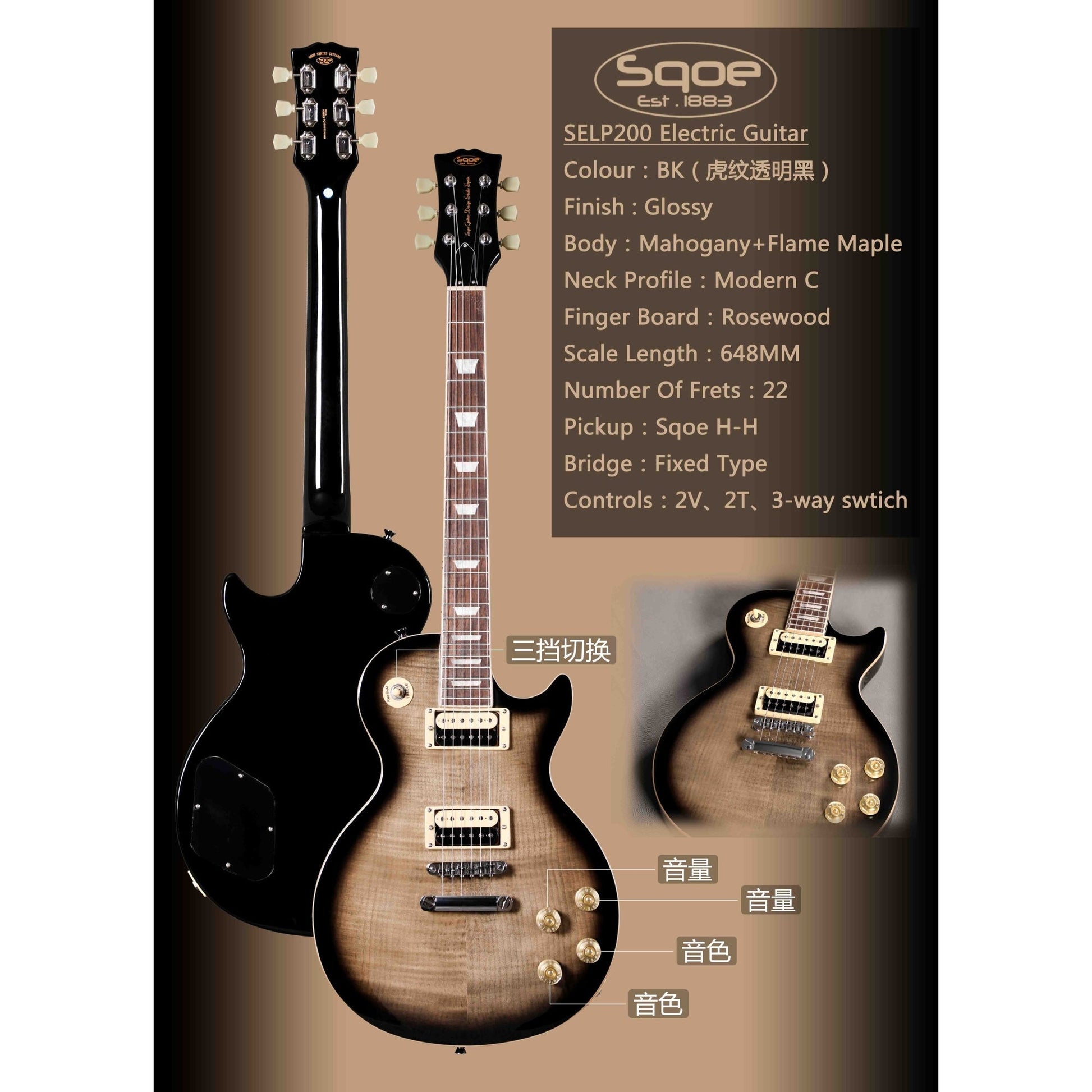 Đàn Guitar Điện Sqoe SELP200 - Việt Music