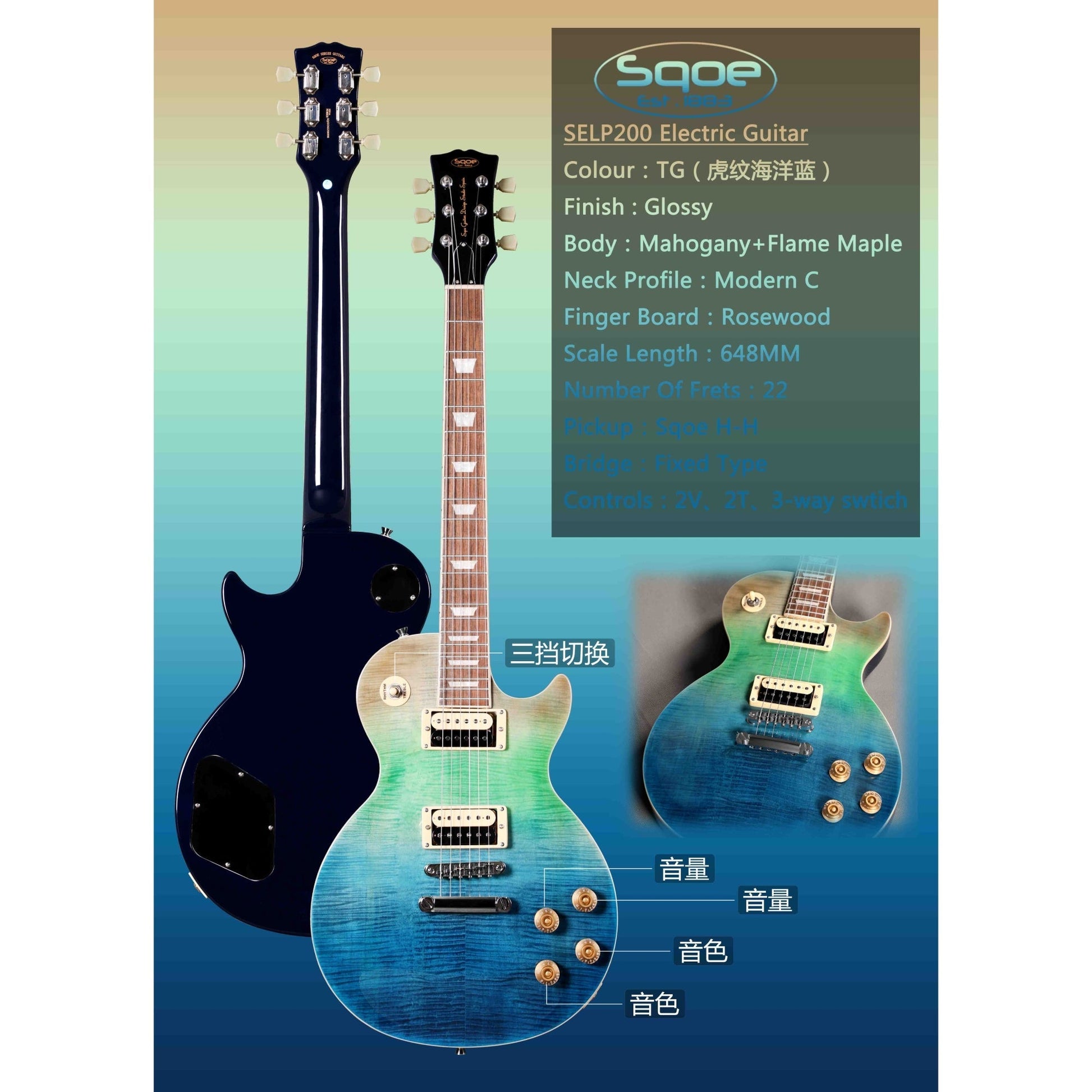 Đàn Guitar Điện Sqoe SELP200 - Việt Music