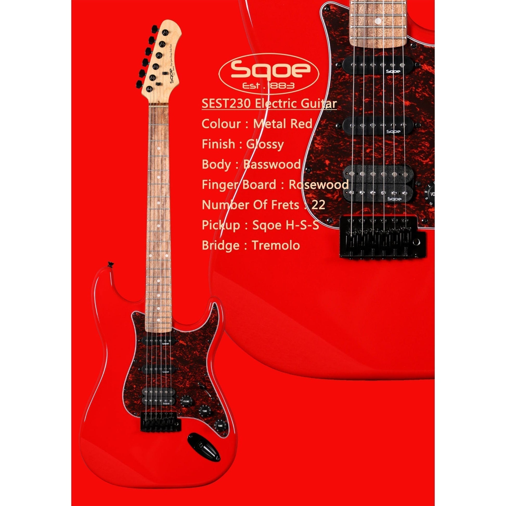 Đàn Guitar Điện Sqoe SEST230 - Việt Music