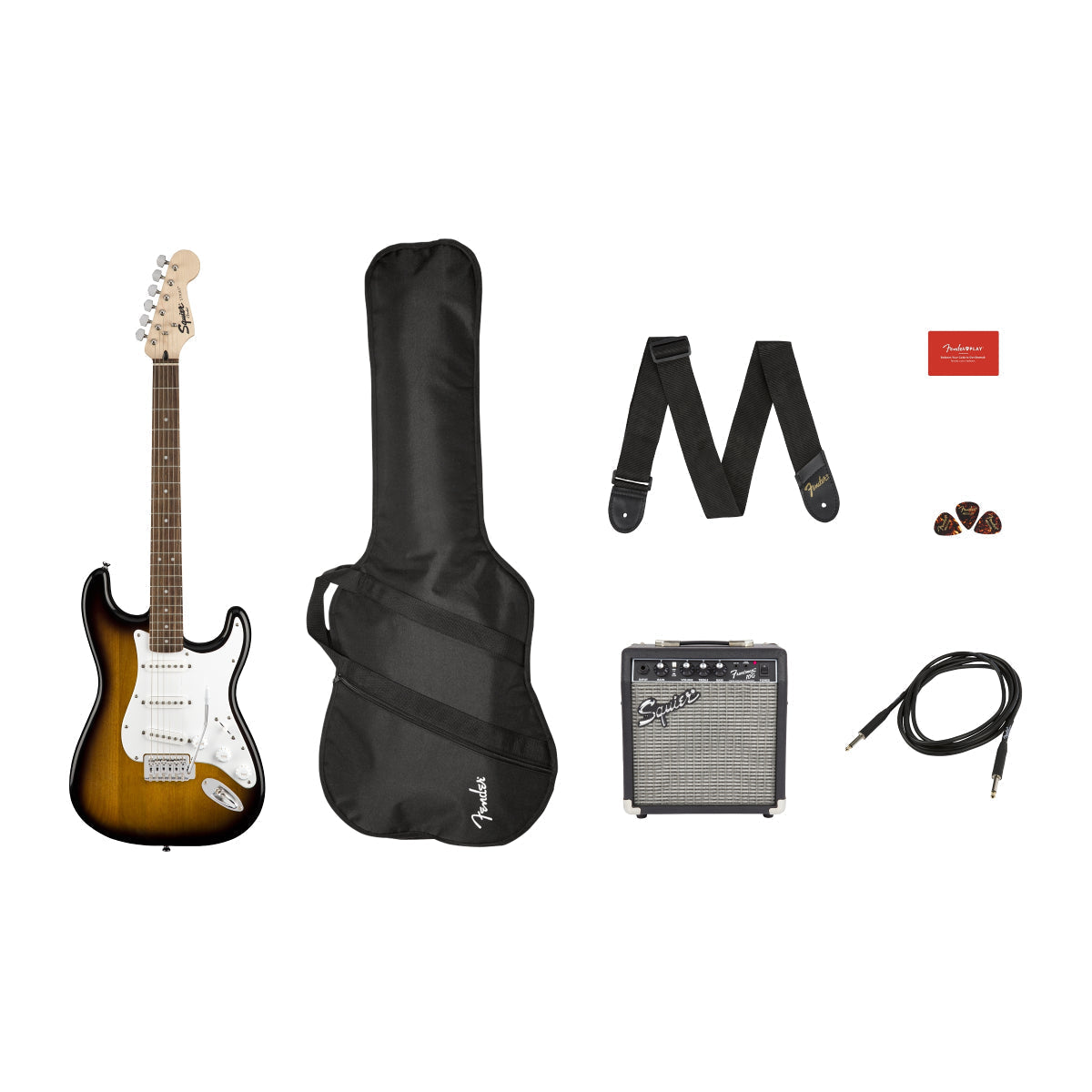 Squier Stratocaster Pack, Laurel Fingerboard, Brown Sunburst - Việt Music