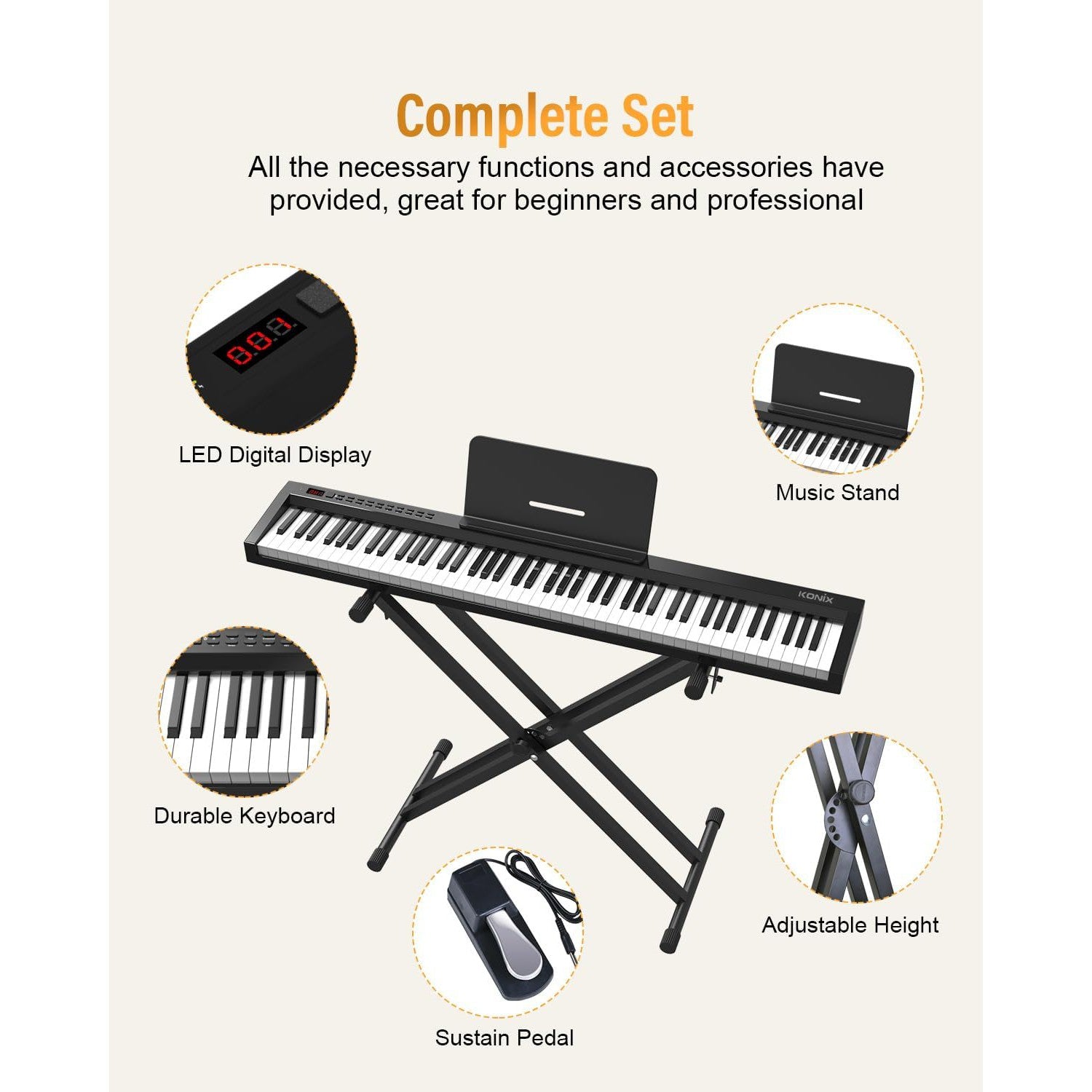 Đàn Piano Điện Konix PH88C - Việt Music