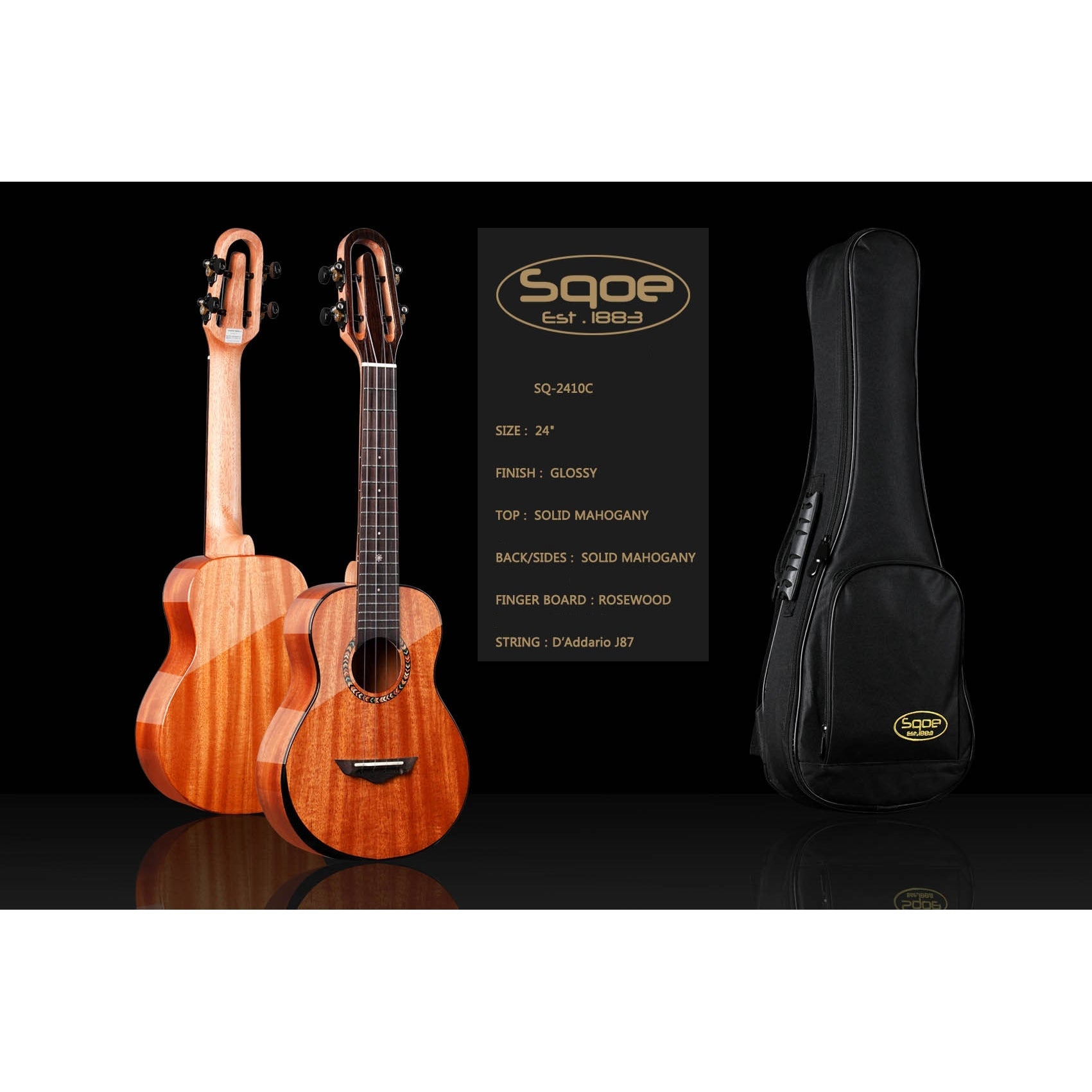 Đàn Ukulele Concert Sqoe SQ-2410C - Việt Music