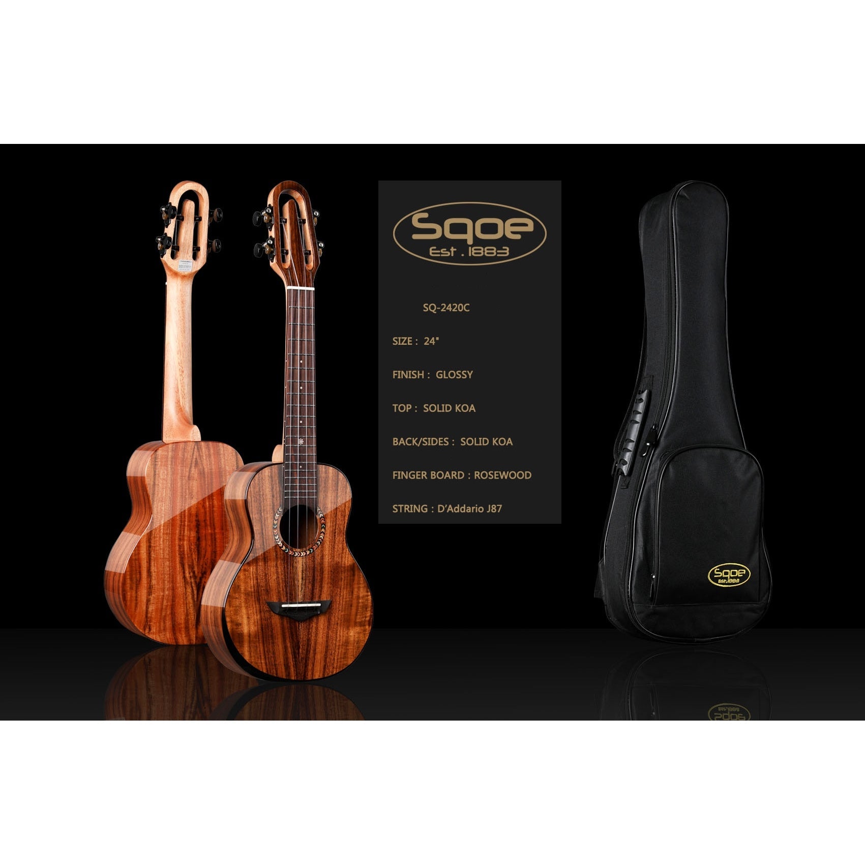 Đàn Ukulele Concert Sqoe SQ-2420C - Việt Music