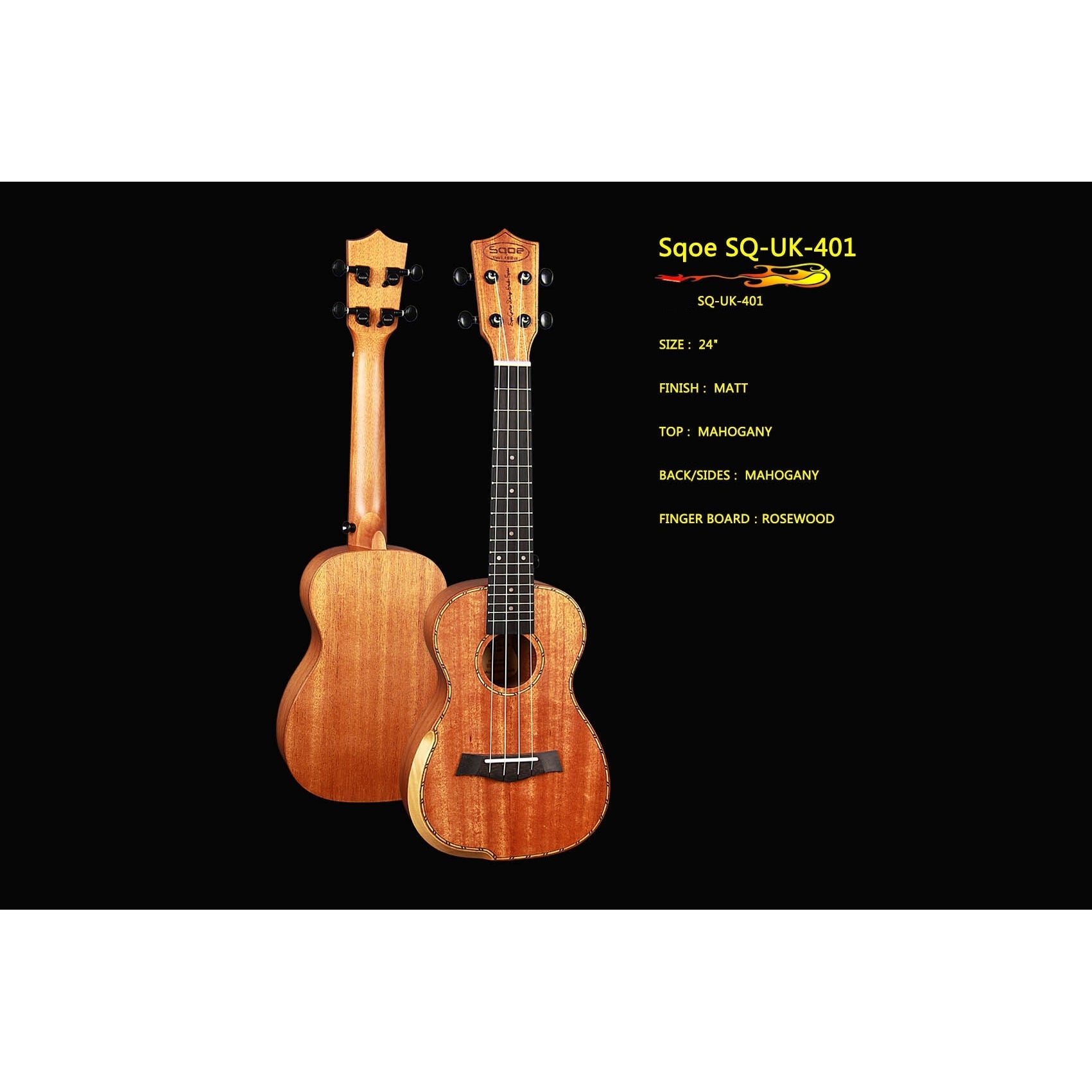 Đàn Ukulele Concert Sqoe SQ-UK-401 - Việt Music