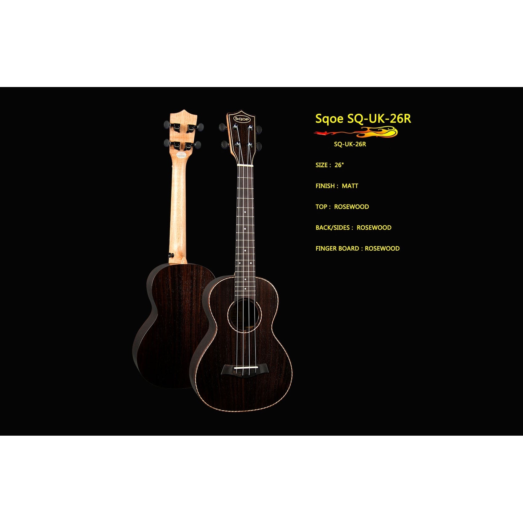 Đàn Ukulele Tenor Sqoe SQ-UK-26R - Việt Music