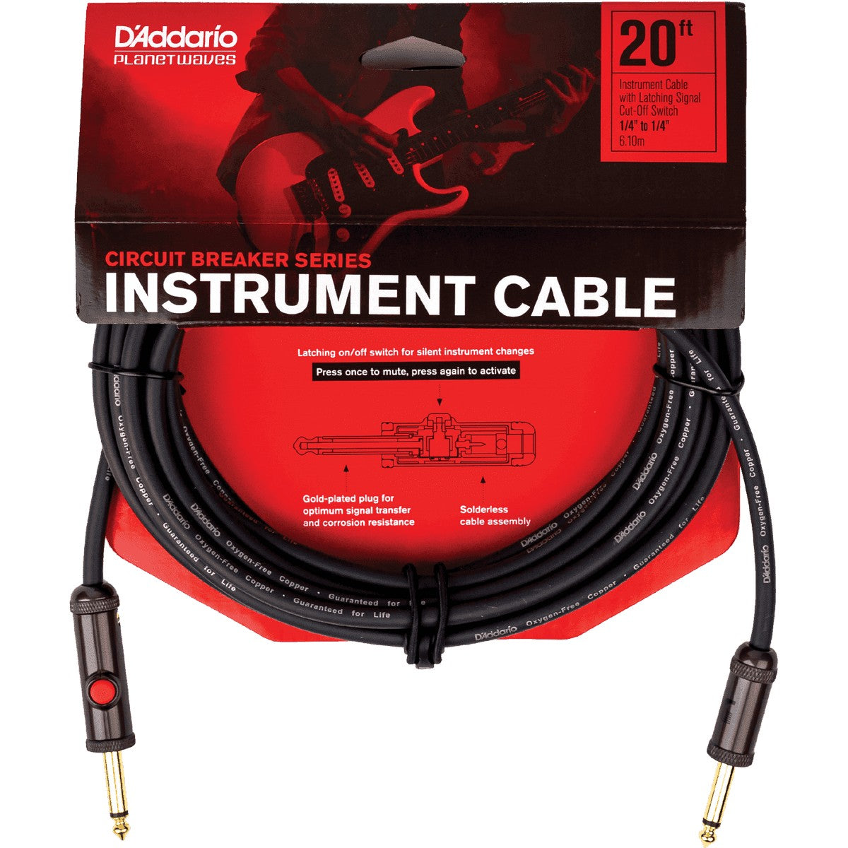 Dây Cáp Kết Nối D'Addario Circuit Breaker Instrument Cable PW-AGL - Việt Music