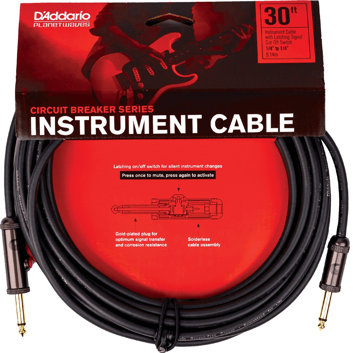 Dây Cáp Kết Nối D'Addario Circuit Breaker Instrument Cable PW-AGL - Việt Music