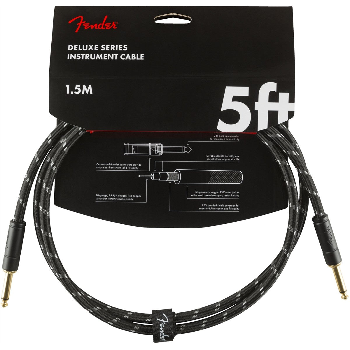 Dây Cáp Kết Nối Fender Deluxe Series Tweed Instrument Cable, 2 Đầu Thẳng - Việt Music