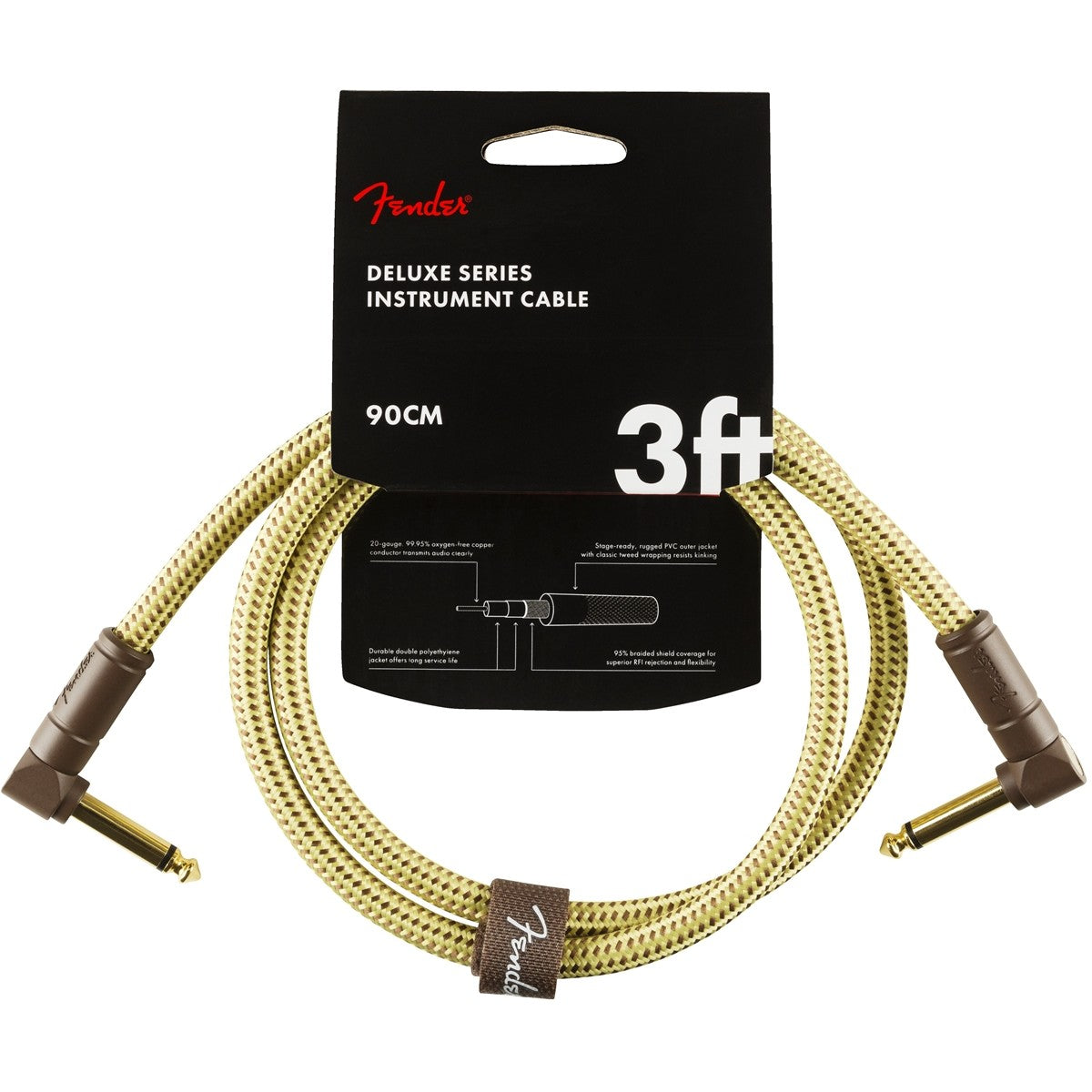 Dây Cáp Kết Nối Fender Deluxe Series Tweed Instrument Cable, 2 Đầu Vuông - Việt Music