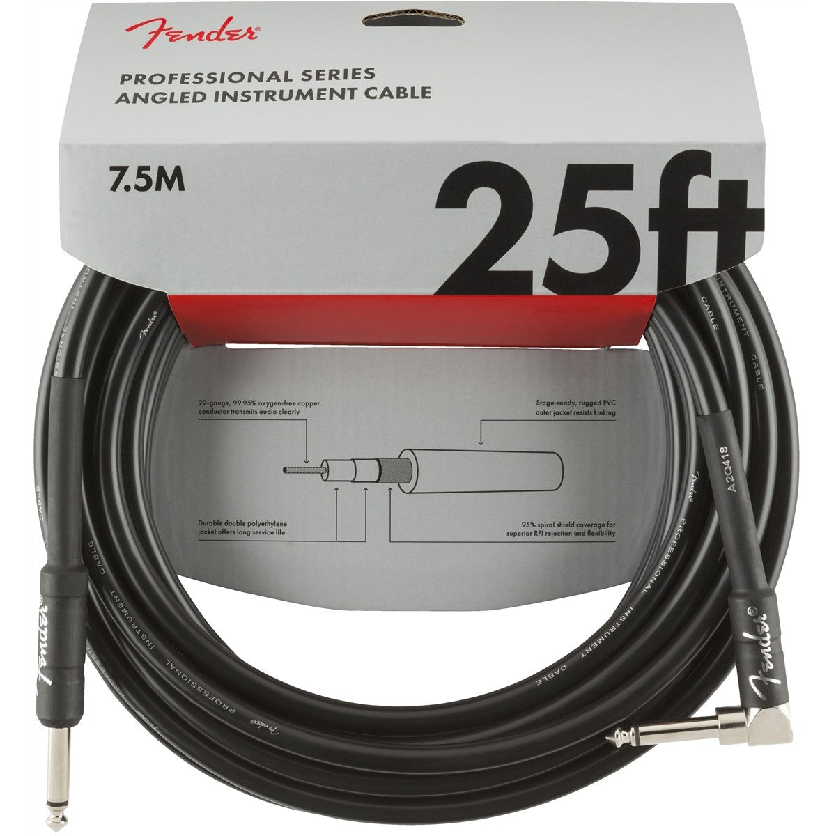 Dây Cáp Kết Nối Fender Professional Series Instrument Cable, 1 Đầu Thẳng - 1 Đầu Vuông - Việt Music