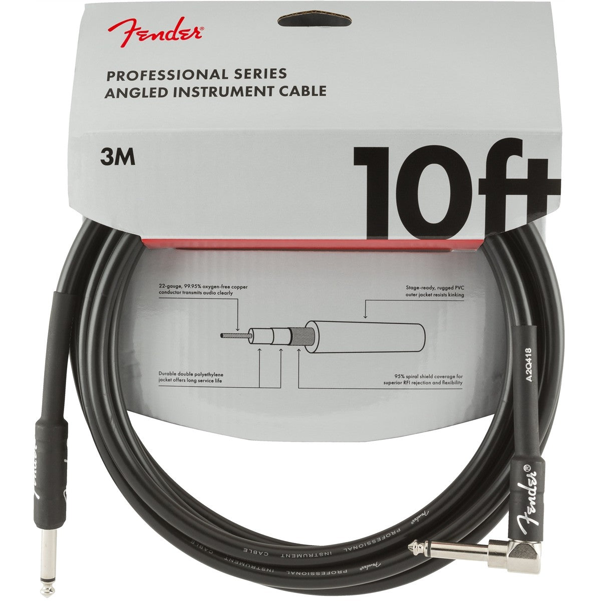 Dây Cáp Kết Nối Fender Professional Series Instrument Cable, 1 Đầu Thẳng - 1 Đầu Vuông - Việt Music