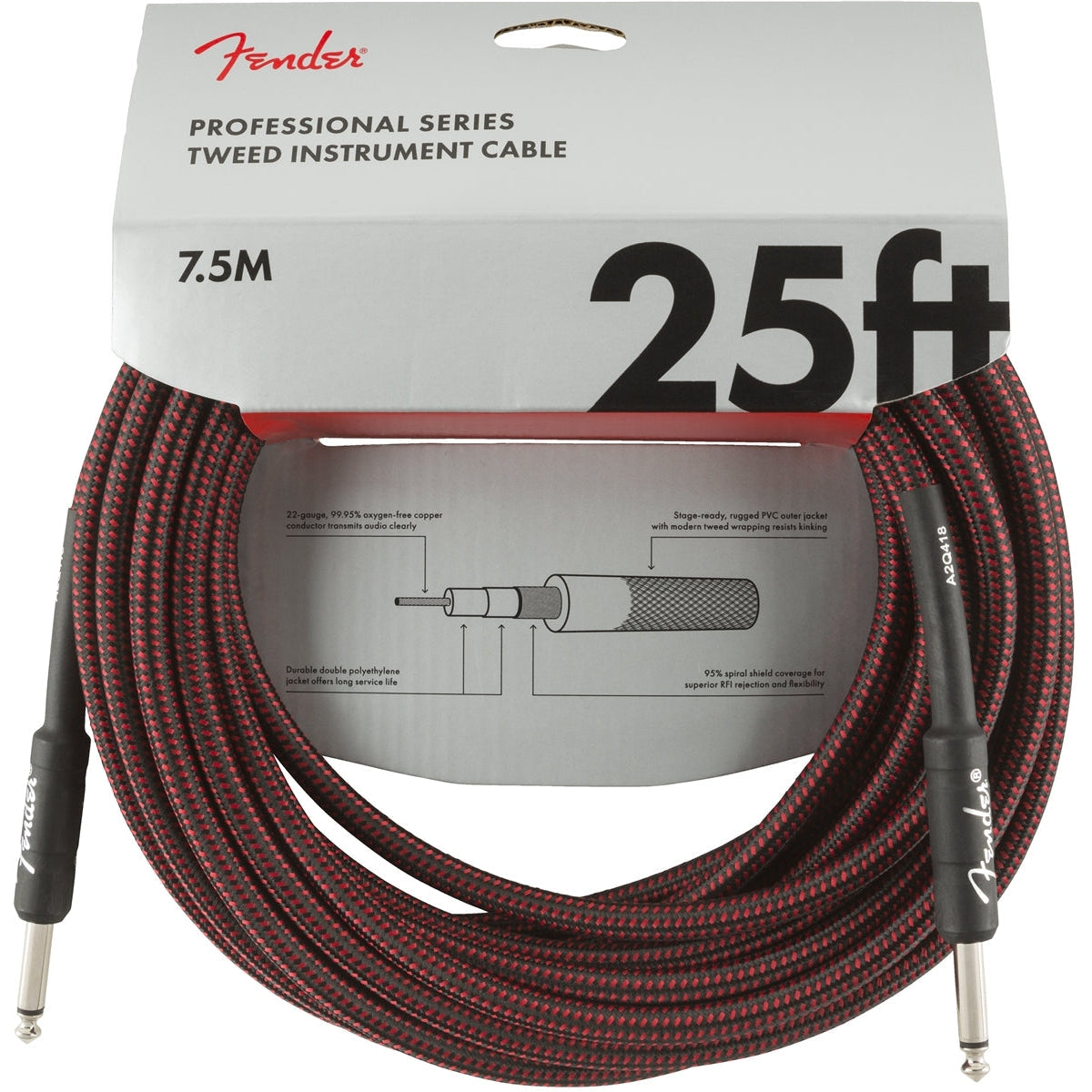 Dây Cáp Kết Nối Fender Professional Series Tweed Instrument Cable - Việt Music