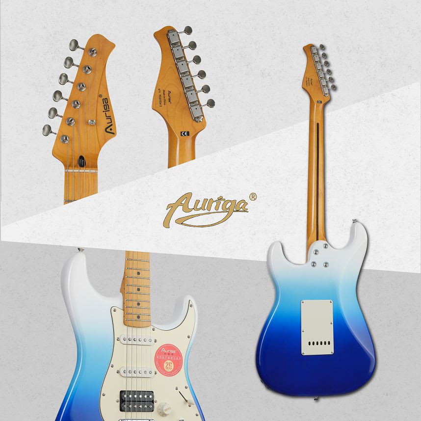 Đàn Guitar Điện Auriga AS-300 HSS, Maple Fingerboard, BBG - Belair Blue Gradient - Việt Music