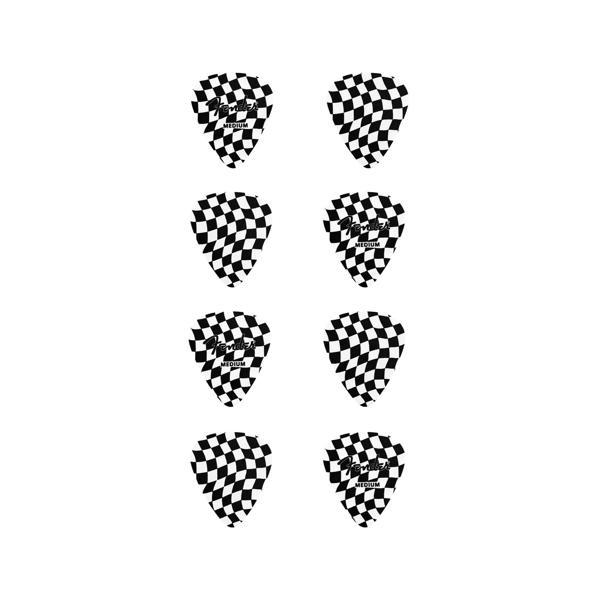 Pick Gảy Đàn Guitar Fender Wavy Checkerboard 351 Celluloid, 8-Pack - Việt Music