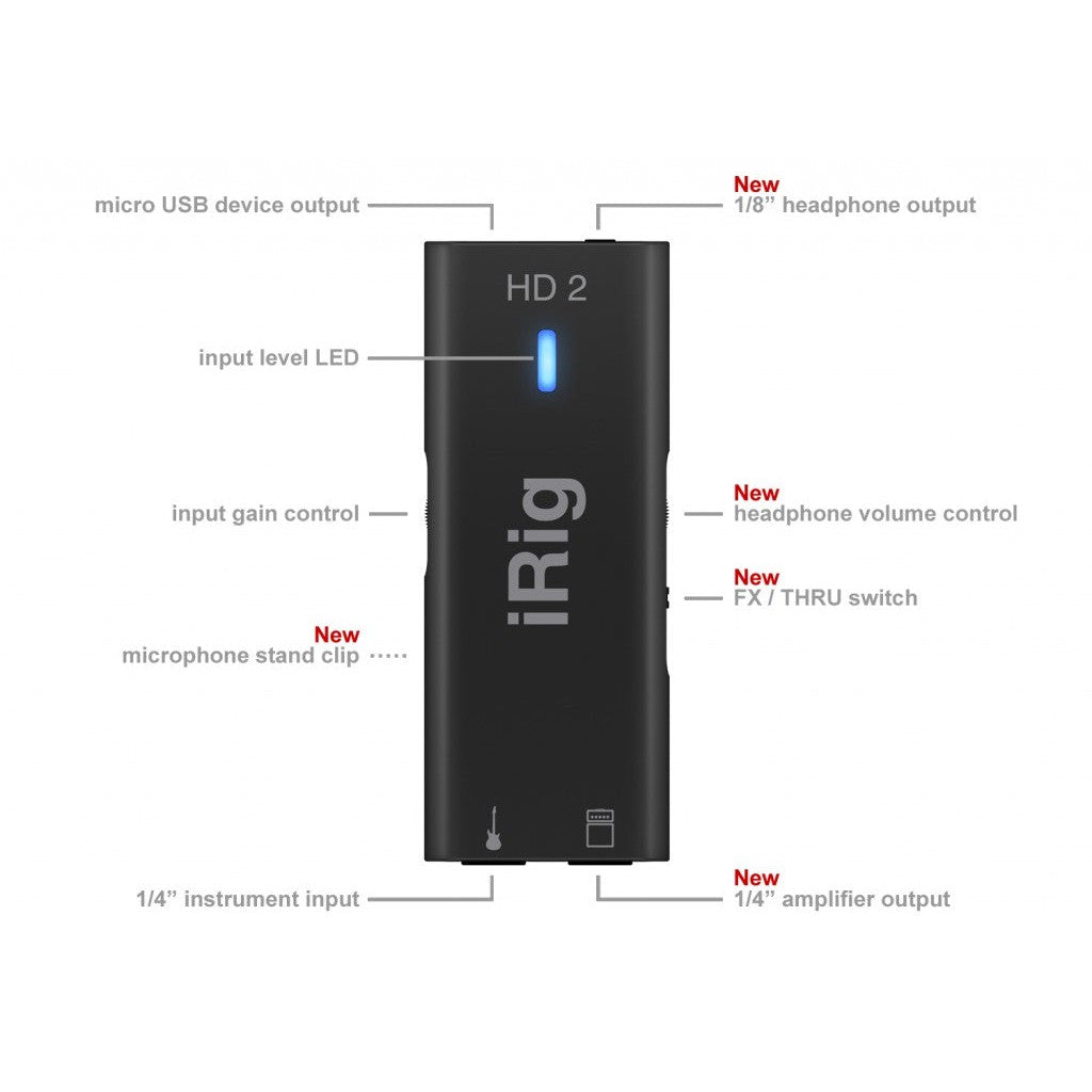 Thiết Bị Thu Âm IK Multimedia IRig HD 2 Guitar Interface For IOS and Mac - Việt Music